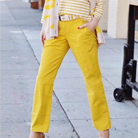 CAbi | Yellow Straight Leg Utility Women's Pants | #5869 | Sz 8 - Picture 1 of 10
